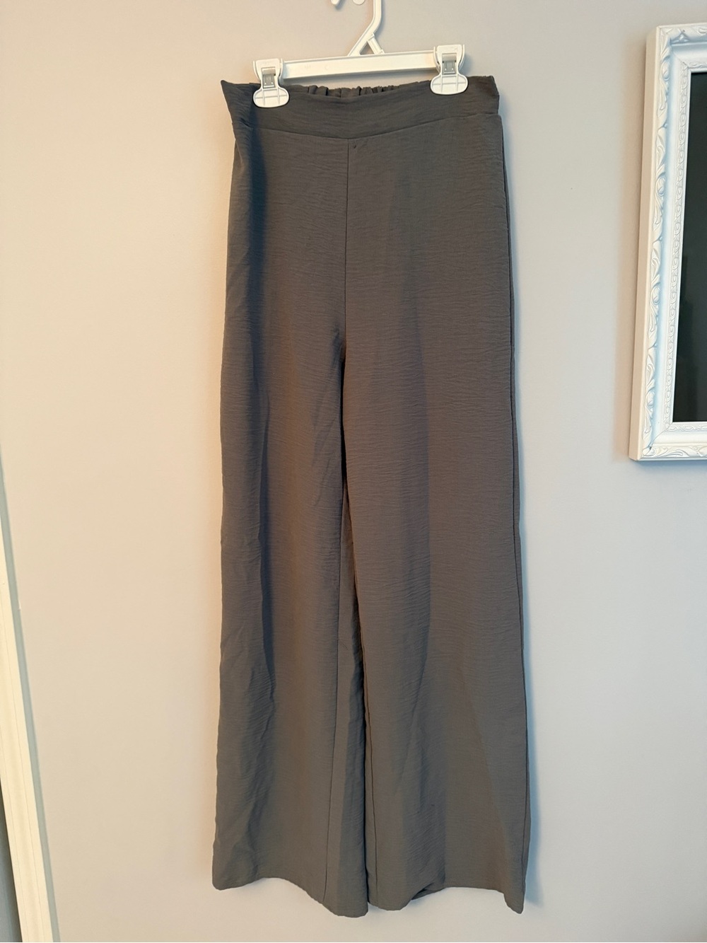 21 Saints Wide Leg Crinkle Pants Grey M